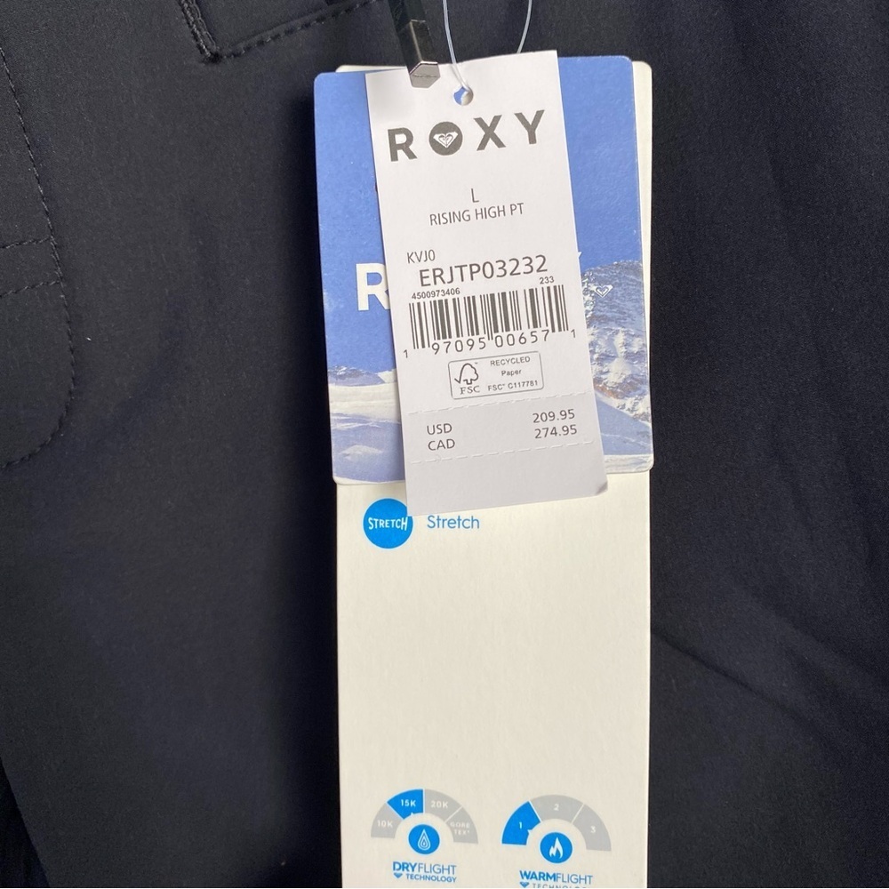 NEW Roxy Rising High Snow Pants Black - Picture 5 of 9